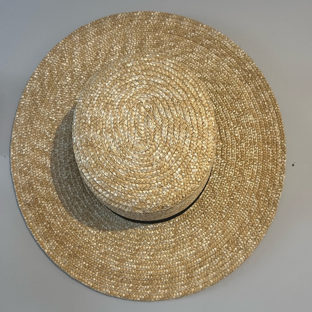 BNWT Selene Natural & Black Boater Hat, Ace of Something - Picture 2 of 3